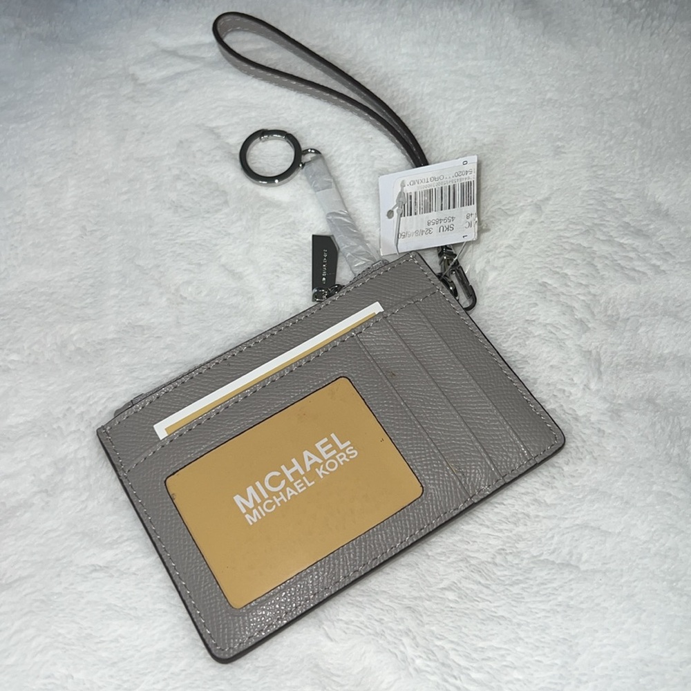 Michael Kors Taupe Wristlet with Silver Details also for key to NWT - Picture 4 of 6